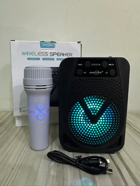 Greatnice GTS-2116 Portable Wireless Bluetooth Speaker with Mic & LED Lights