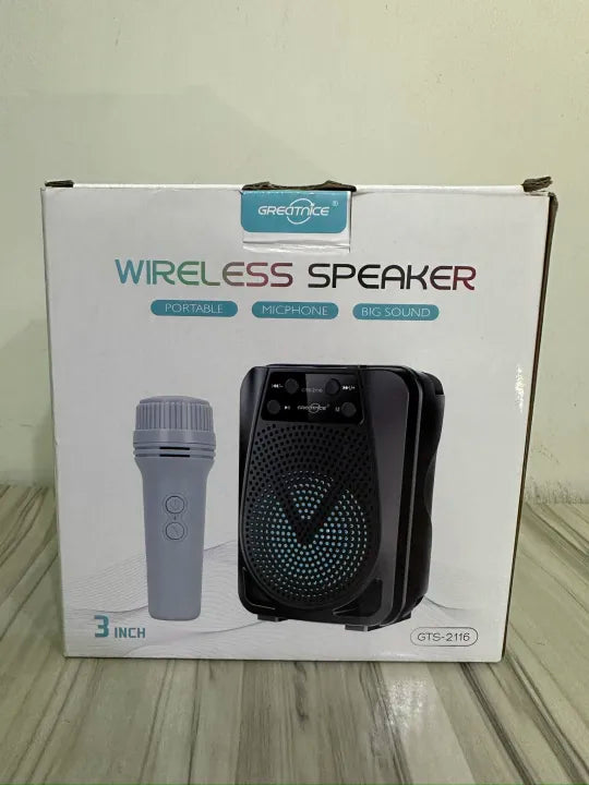 Greatnice GTS-2116 Portable Wireless Bluetooth Speaker with Mic & LED Lights