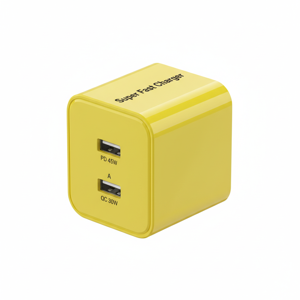 65W Dual Port Super Fast Charger – PD 45W + QC 30W | Charge 2 Devices at Once