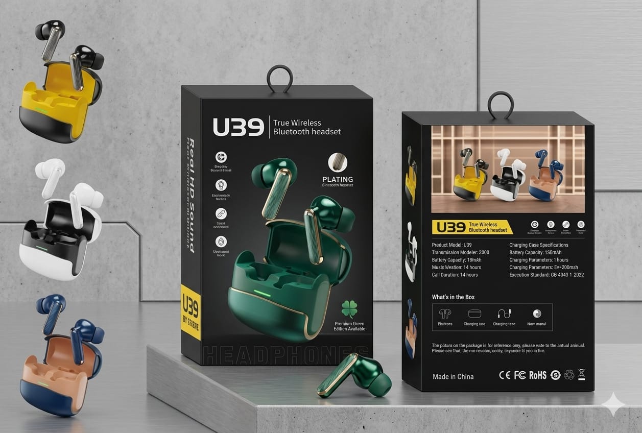 U39 True Wireless Earbuds – Plating Finish | Magnetic Charging | Intelligent Touch
