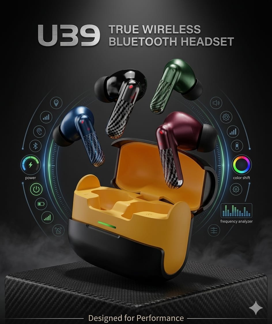 U39 True Wireless Earbuds – Plating Finish | Magnetic Charging | Intelligent Touch