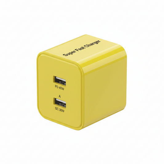 65W Dual Port Super Fast Charger – PD 45W + QC 30W | Charge 2 Devices at Once