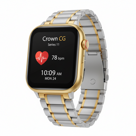 Crown H50 Series 11 Smart Watch – 240H Battery | Metal Strap | Heart Rate Monitor